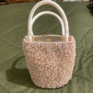 La Regale pale pink pearl/ sequin evening bag  O/S